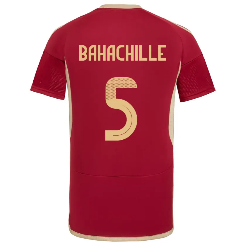 Danxen Børn Venezuela Abraham Bahachille #5 Bourgogne Hjemmebane Spillertrøjer 24-26 Trøje T-Shirt