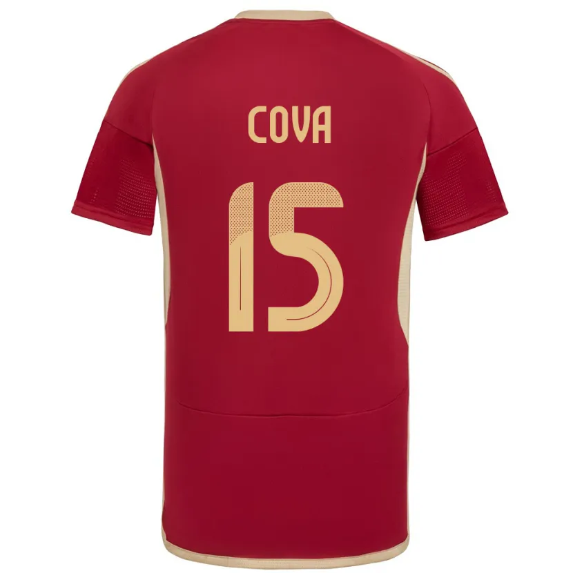 Danxen Børn Venezuela Adrián Cova #15 Bourgogne Hjemmebane Spillertrøjer 24-26 Trøje T-Shirt