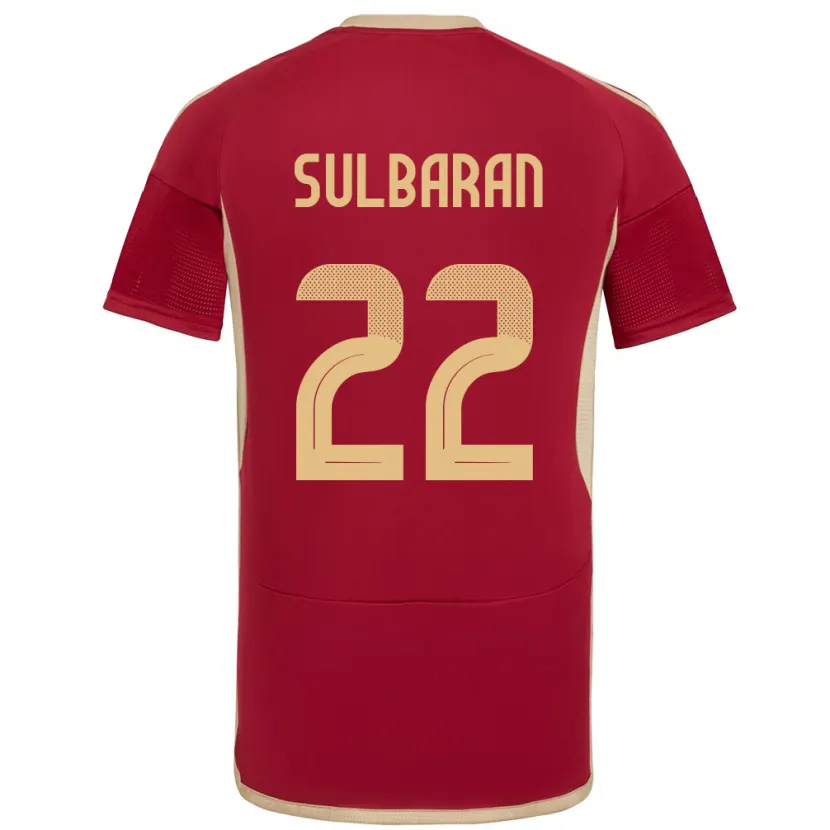 Danxen Børn Venezuela Manuel Sulbarán #22 Bourgogne Hjemmebane Spillertrøjer 24-26 Trøje T-Shirt