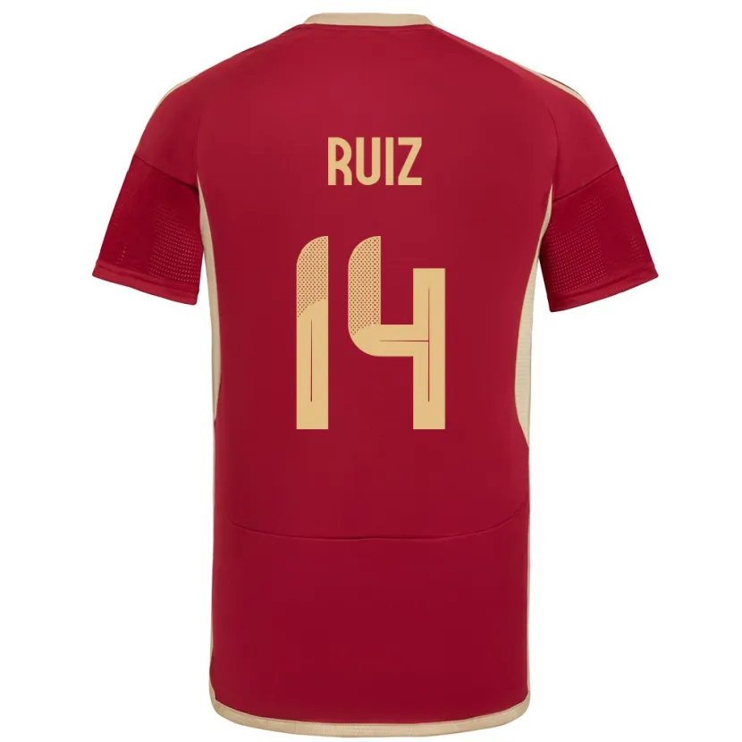 Danxen Børn Venezuela Maicol Ruiz #14 Bourgogne Hjemmebane Spillertrøjer 24-26 Trøje T-Shirt