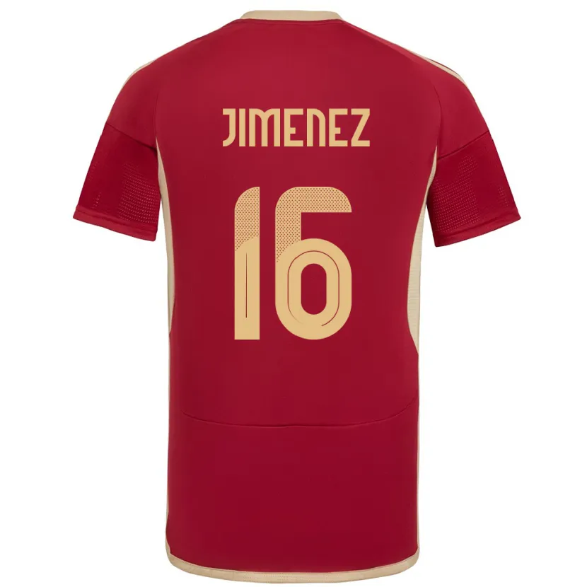 Danxen Børn Venezuela Néstor Jiménez #16 Bourgogne Hjemmebane Spillertrøjer 24-26 Trøje T-Shirt