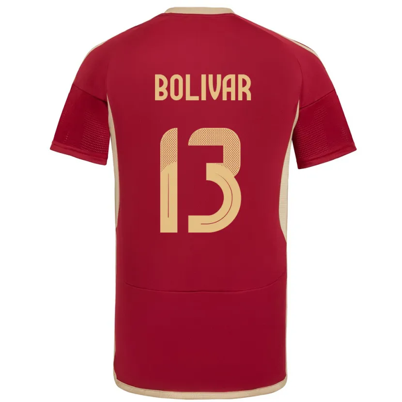 Danxen Børn Venezuela Salvador Bolívar #13 Bourgogne Hjemmebane Spillertrøjer 24-26 Trøje T-Shirt