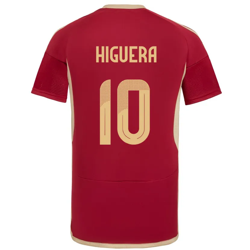 Danxen Børn Venezuela Enyerliannys Higuera #10 Bourgogne Hjemmebane Spillertrøjer 24-26 Trøje T-Shirt