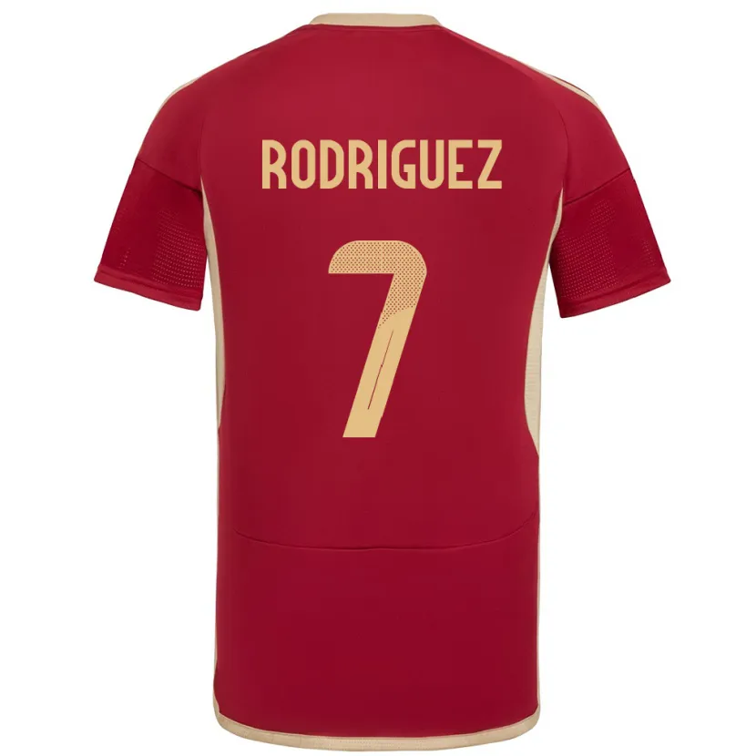 Danxen Børn Venezuela Daniuska Rodriguez #7 Bourgogne Hjemmebane Spillertrøjer 24-26 Trøje T-Shirt