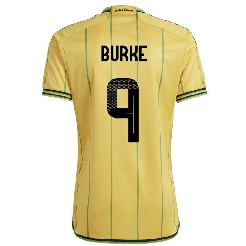 Danxen Børn Jamaica Cory Burke #9 Gul Hjemmebane Spillertrøjer 24-26 Trøje T-Shirt