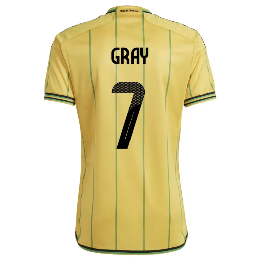 Danxen Børn Jamaica Demarai Gray #7 Gul Hjemmebane Spillertrøjer 24-26 Trøje T-Shirt