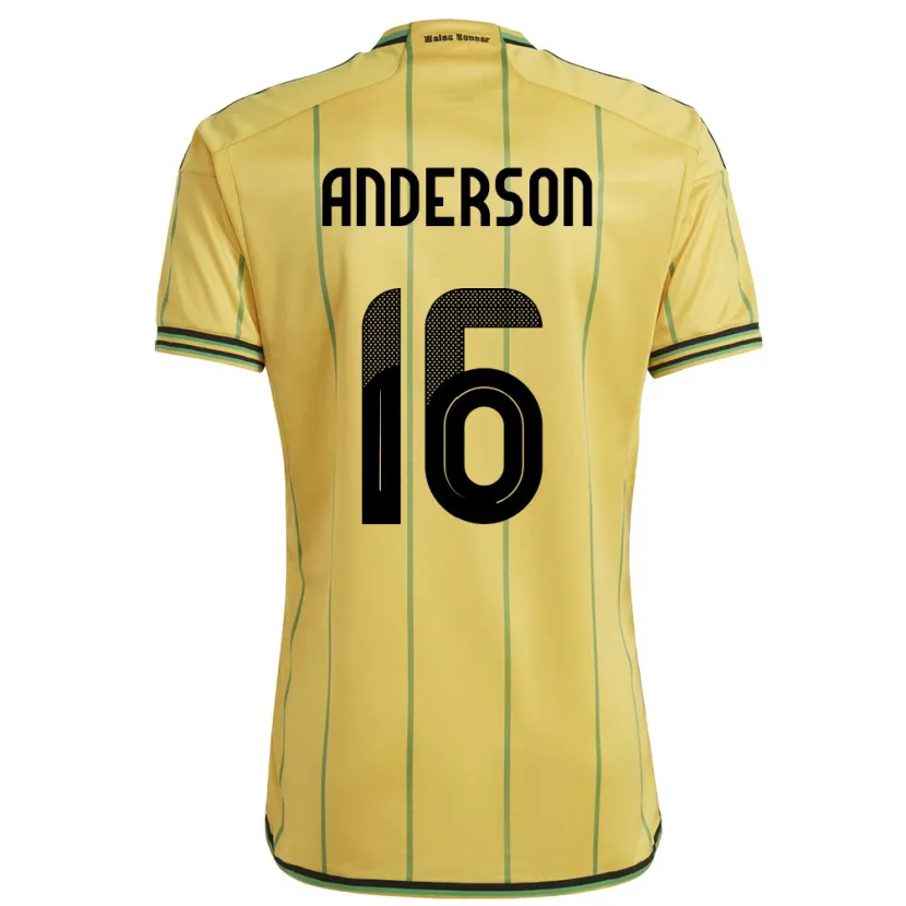 Danxen Børn Jamaica Karoy Anderson #16 Gul Hjemmebane Spillertrøjer 24-26 Trøje T-Shirt