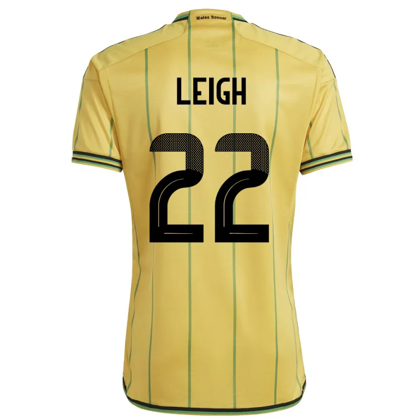 Danxen Børn Jamaica Greg Leigh #22 Gul Hjemmebane Spillertrøjer 24-26 Trøje T-Shirt