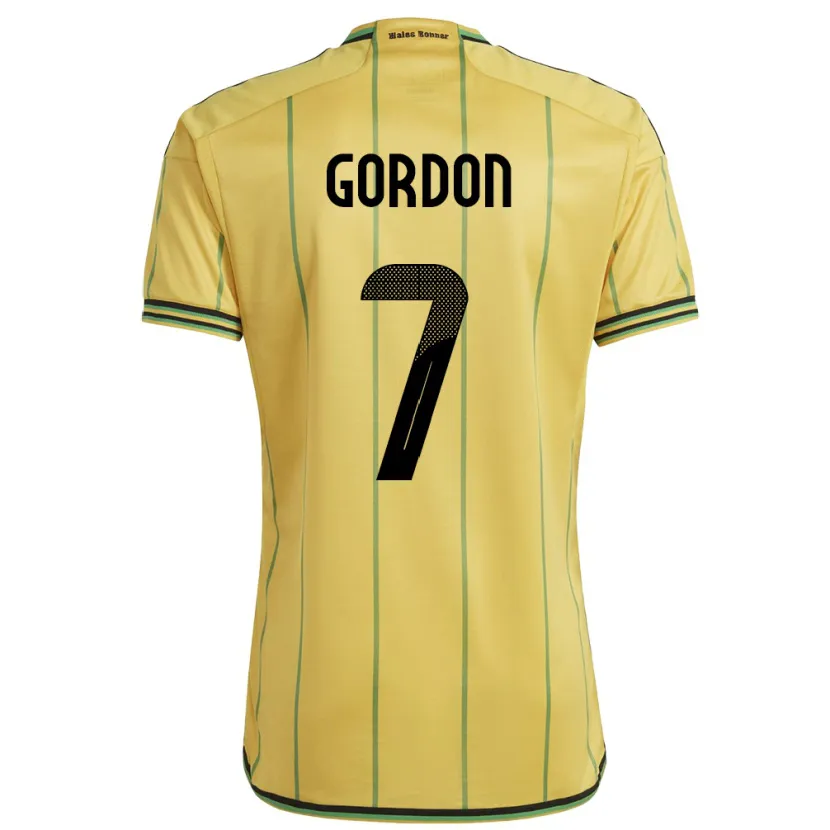 Danxen Børn Jamaica Robino Gordon #7 Gul Hjemmebane Spillertrøjer 24-26 Trøje T-Shirt