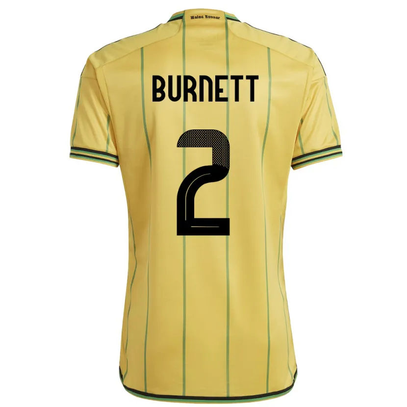 Danxen Børn Jamaica Theanna Burnett #2 Gul Hjemmebane Spillertrøjer 24-26 Trøje T-Shirt