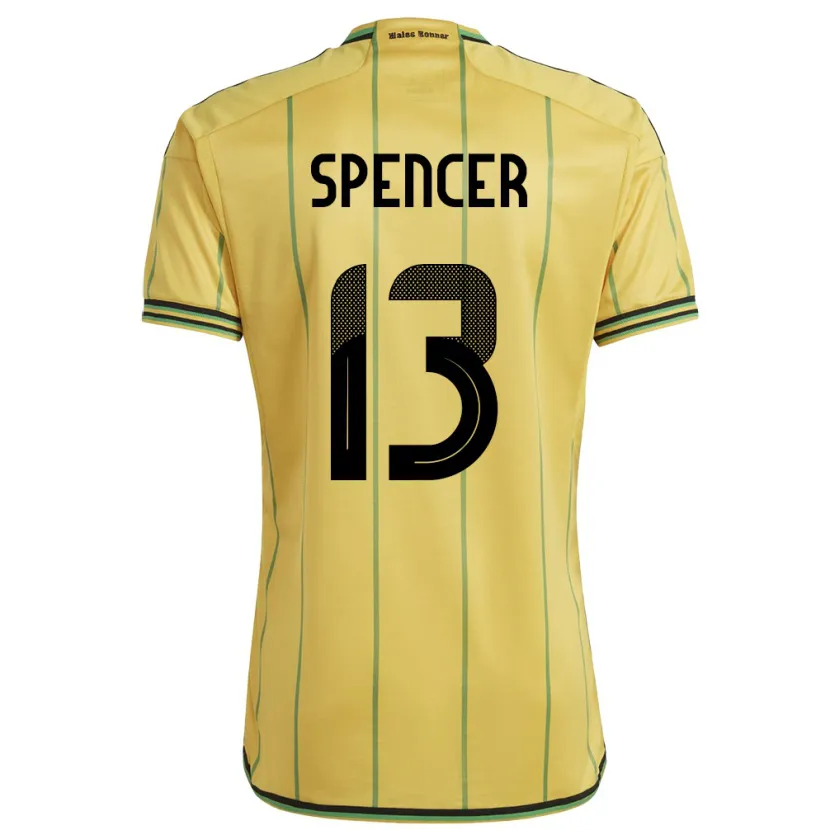 Danxen Børn Jamaica Rebecca Spencer #13 Gul Hjemmebane Spillertrøjer 24-26 Trøje T-Shirt