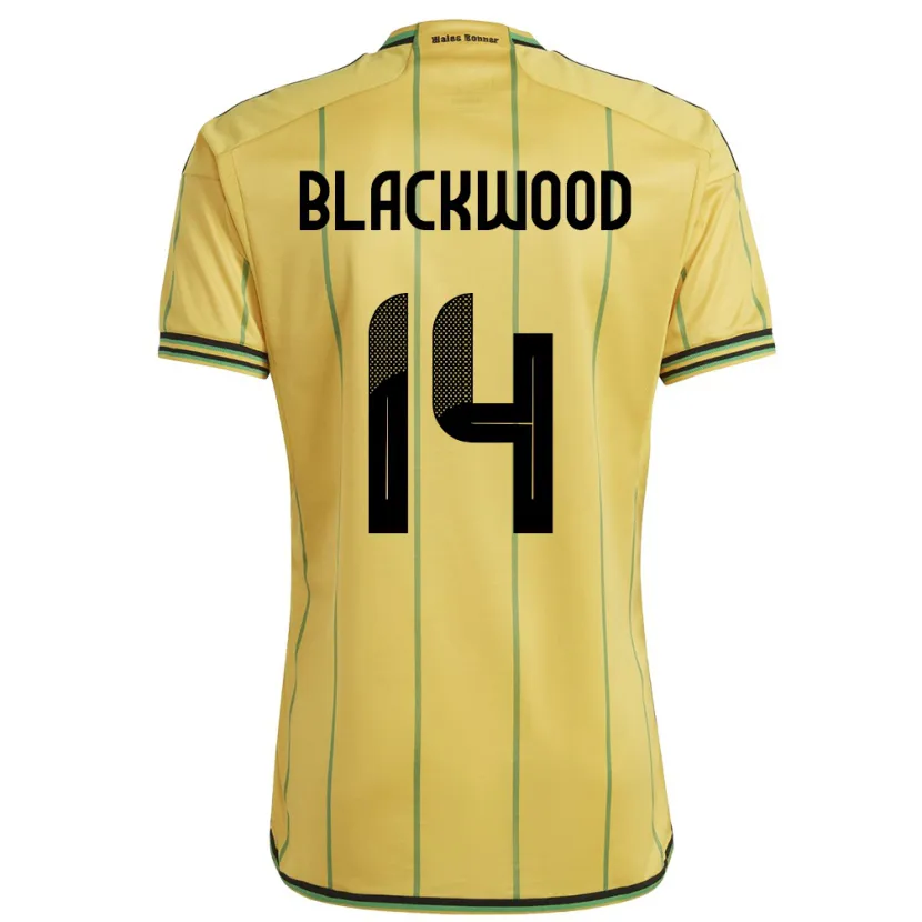 Danxen Børn Jamaica Deneisha Blackwood #14 Gul Hjemmebane Spillertrøjer 24-26 Trøje T-Shirt