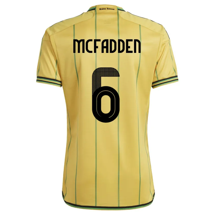 Danxen Børn Jamaica Logan Mcfadden #6 Gul Hjemmebane Spillertrøjer 24-26 Trøje T-Shirt