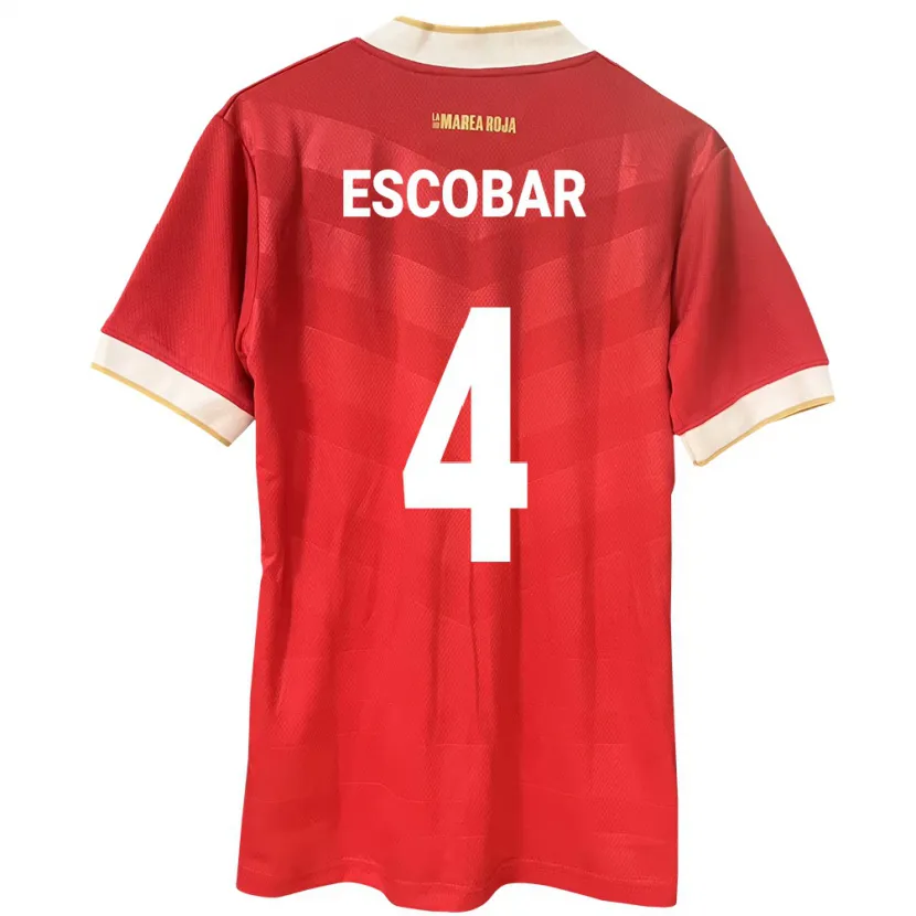 Danxen Børn Panama Fidel Escobar #4 Rød Hjemmebane Spillertrøjer 24-26 Trøje T-Shirt