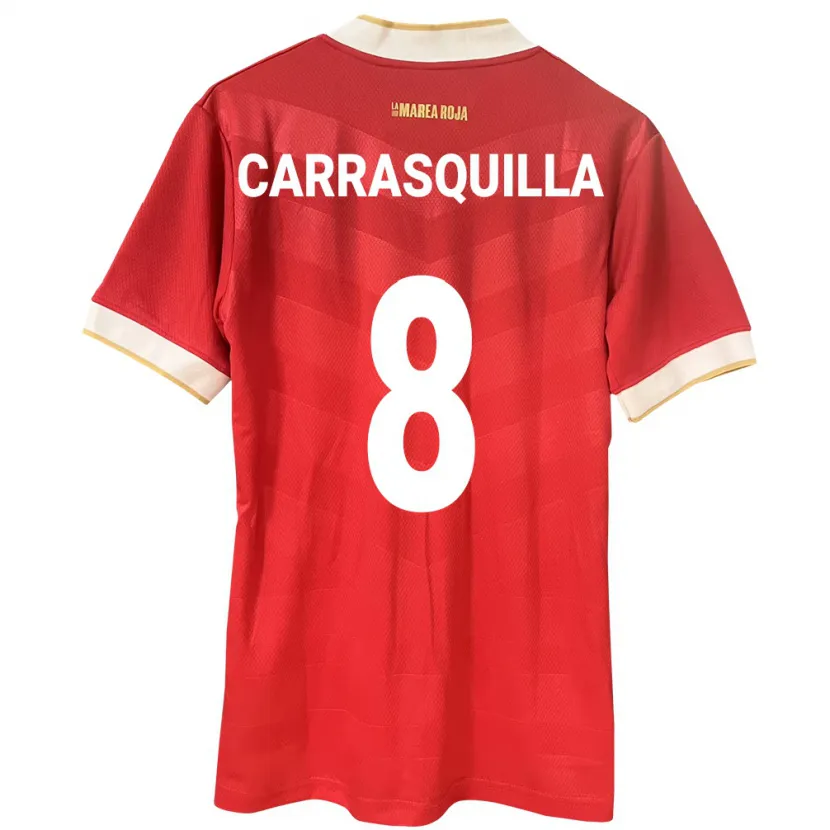 Danxen Børn Panama Adalberto Carrasquilla #8 Rød Hjemmebane Spillertrøjer 24-26 Trøje T-Shirt