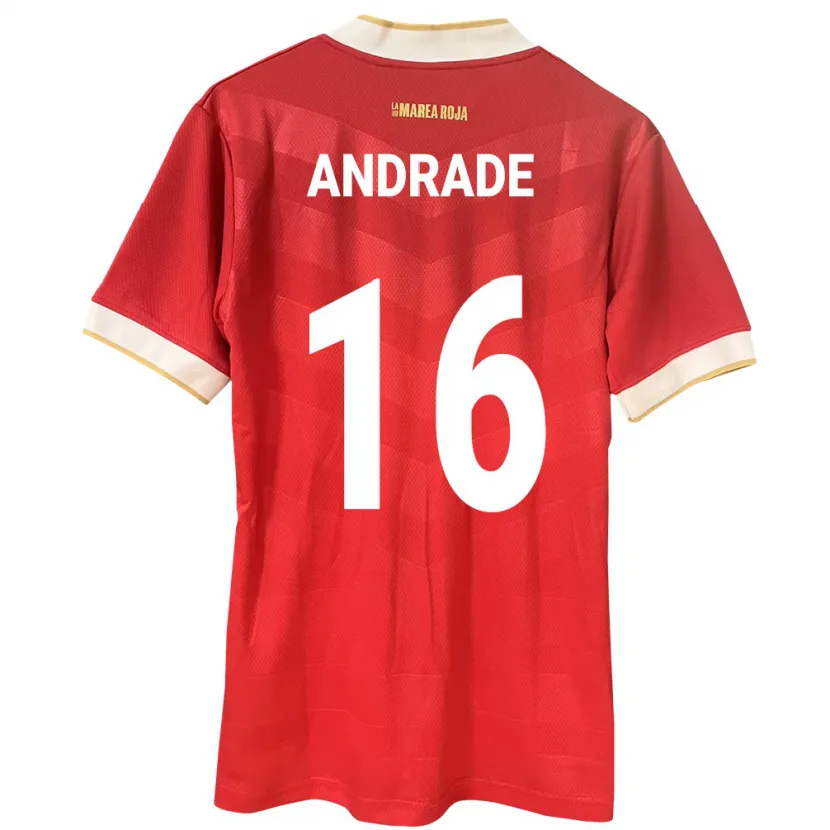 Danxen Børn Panama Andrés Andrade #16 Rød Hjemmebane Spillertrøjer 24-26 Trøje T-Shirt