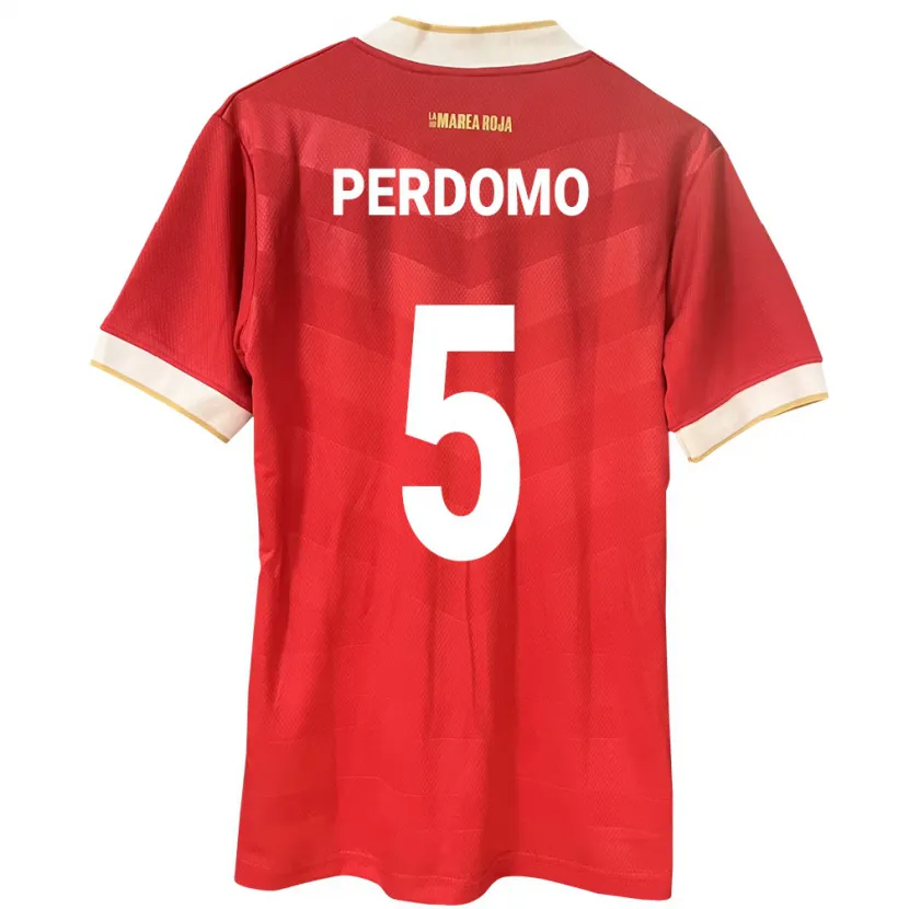 Danxen Børn Panama Reyniel Perdomo #5 Rød Hjemmebane Spillertrøjer 24-26 Trøje T-Shirt