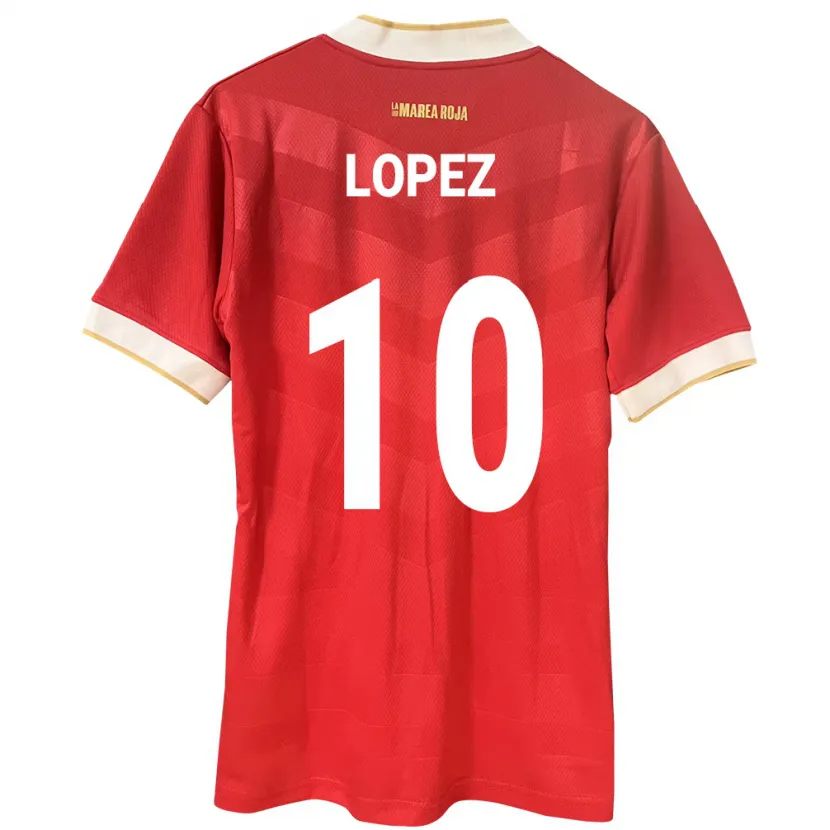 Danxen Børn Panama Ovidio Lopez #10 Rød Hjemmebane Spillertrøjer 24-26 Trøje T-Shirt