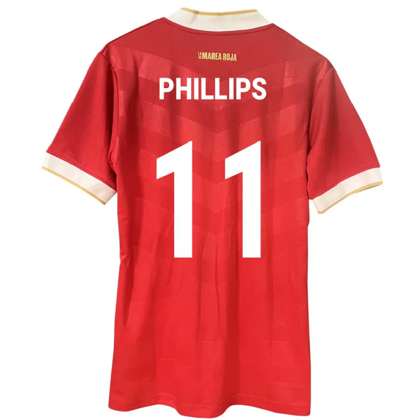 Danxen Børn Panama Ricardo Phillips #11 Rød Hjemmebane Spillertrøjer 24-26 Trøje T-Shirt