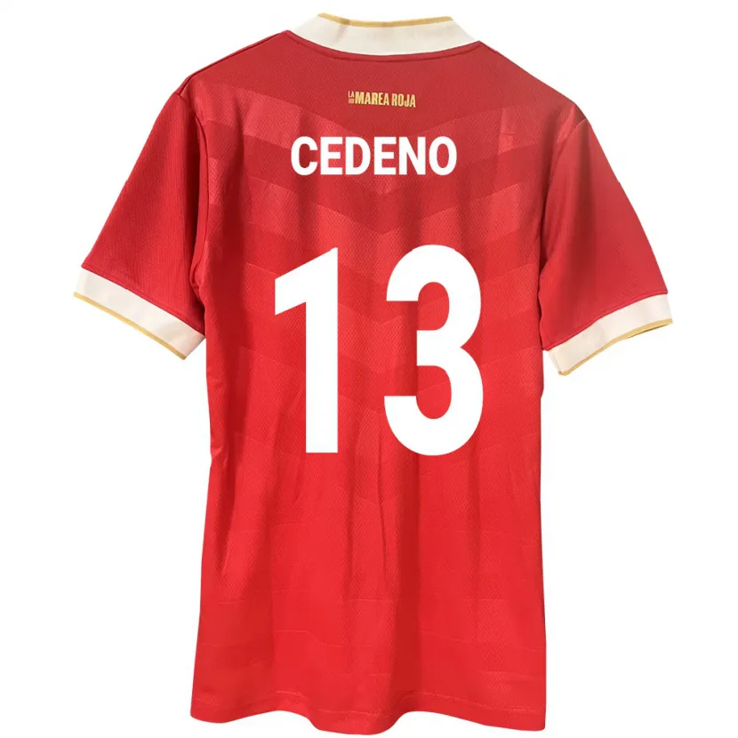 Danxen Børn Panama Edward Cedeño #13 Rød Hjemmebane Spillertrøjer 24-26 Trøje T-Shirt