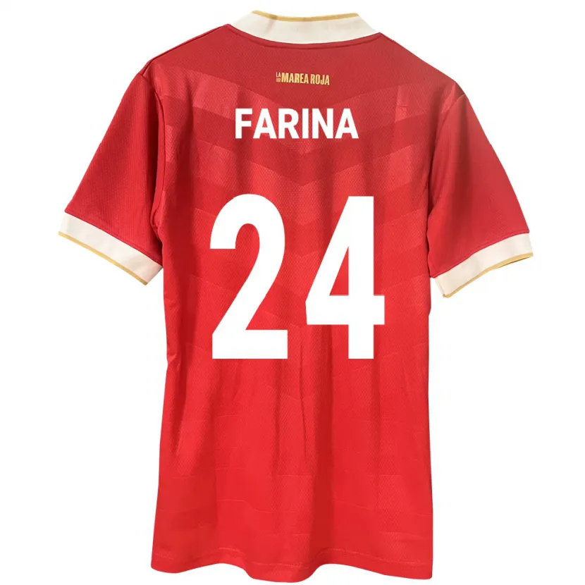 Danxen Børn Panama Edgardo Fariña #24 Rød Hjemmebane Spillertrøjer 24-26 Trøje T-Shirt