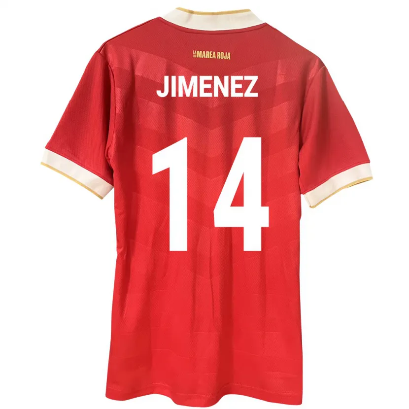 Danxen Børn Panama Juan Jiménez #14 Rød Hjemmebane Spillertrøjer 24-26 Trøje T-Shirt