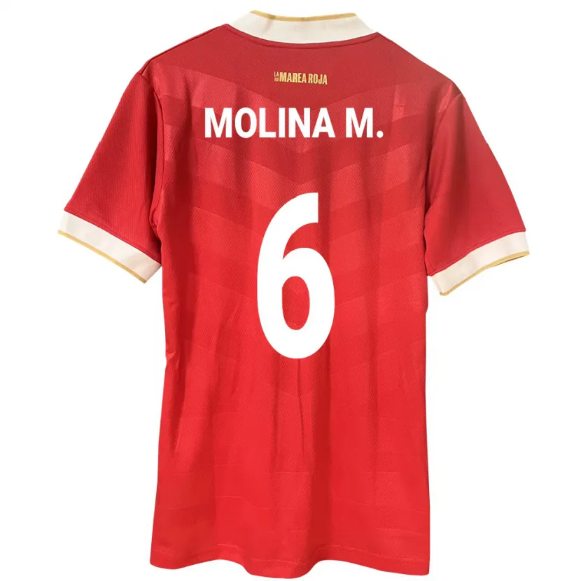 Danxen Børn Panama Mariana Molina #6 Rød Hjemmebane Spillertrøjer 24-26 Trøje T-Shirt