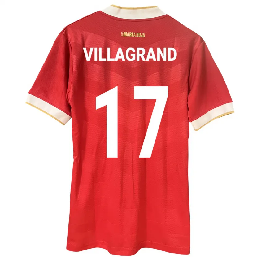 Danxen Børn Panama Gabriela Villagrand #17 Rød Hjemmebane Spillertrøjer 24-26 Trøje T-Shirt