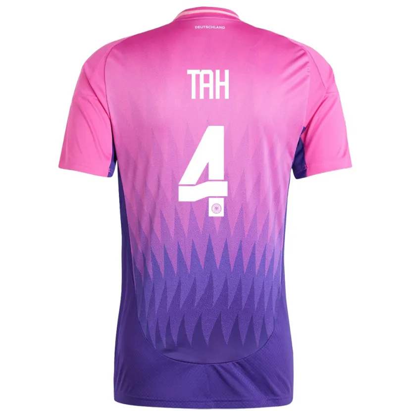 Danxen Børn Tyskland Jonathan Tah #4 Pink Lilla Udebane Spillertrøjer 24-26 Trøje T-Shirt