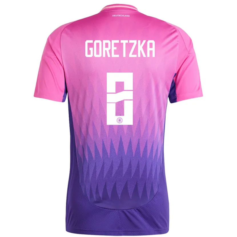 Danxen Børn Tyskland Leon Goretzka #8 Pink Lilla Udebane Spillertrøjer 24-26 Trøje T-Shirt