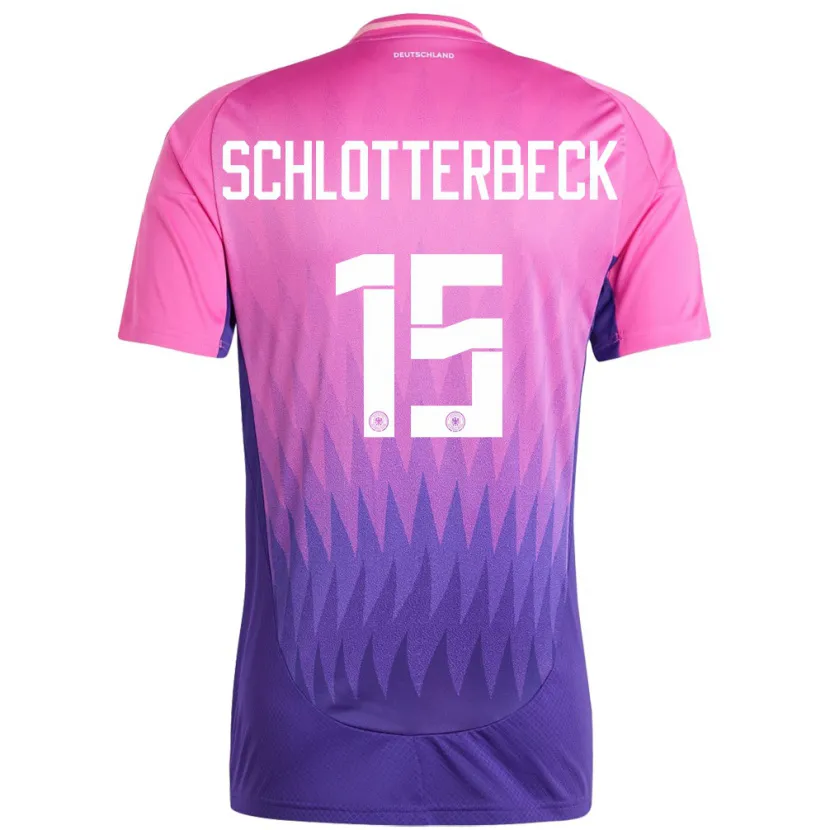 Danxen Børn Tyskland Nico Schlotterbeck #15 Pink Lilla Udebane Spillertrøjer 24-26 Trøje T-Shirt