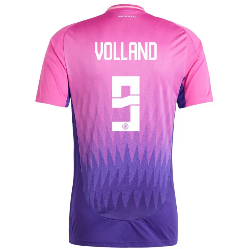 Danxen Børn Tyskland Kevin Volland #9 Pink Lilla Udebane Spillertrøjer 24-26 Trøje T-Shirt