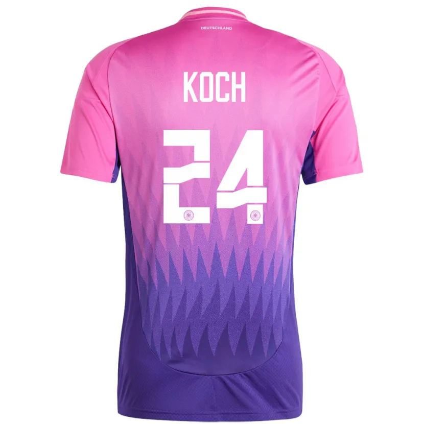 Danxen Børn Tyskland Robin Koch #24 Pink Lilla Udebane Spillertrøjer 24-26 Trøje T-Shirt