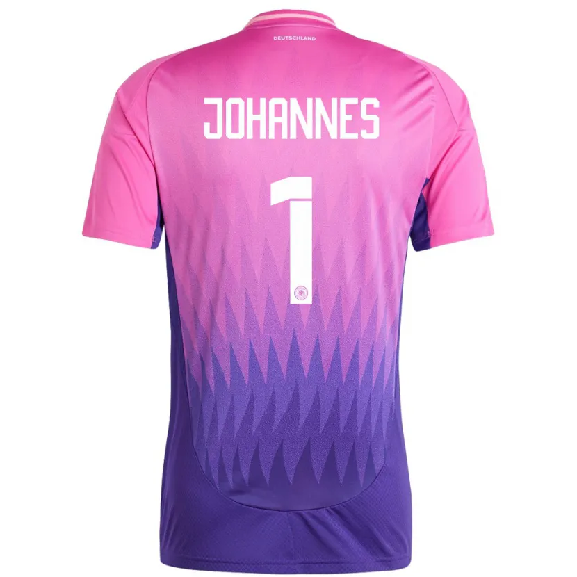 Danxen Børn Tyskland Stina Johannes #1 Pink Lilla Udebane Spillertrøjer 24-26 Trøje T-Shirt