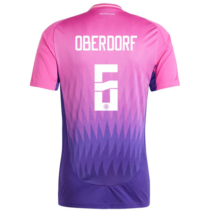 Danxen Børn Tyskland Lena Oberdorf #6 Pink Lilla Udebane Spillertrøjer 24-26 Trøje T-Shirt