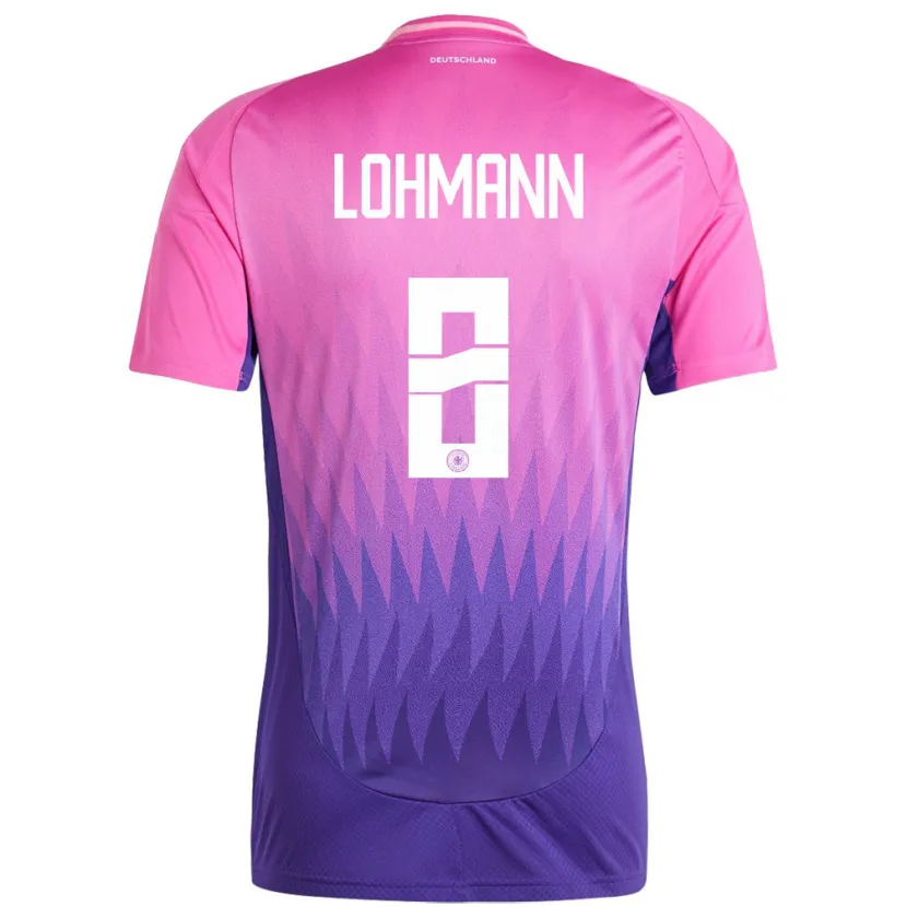 Danxen Børn Tyskland Sydney Lohmann #8 Pink Lilla Udebane Spillertrøjer 24-26 Trøje T-Shirt