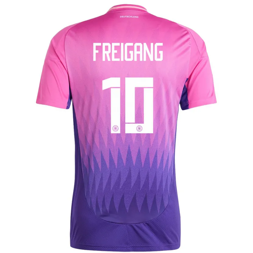 Danxen Børn Tyskland Laura Freigang #10 Pink Lilla Udebane Spillertrøjer 24-26 Trøje T-Shirt