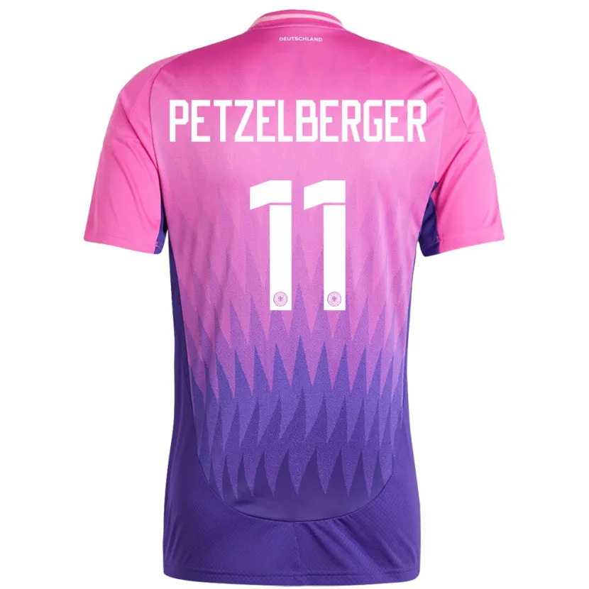 Danxen Børn Tyskland Ramona Petzelberger #11 Pink Lilla Udebane Spillertrøjer 24-26 Trøje T-Shirt