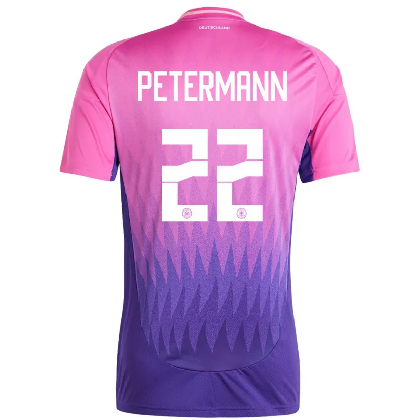 Danxen Børn Tyskland Lena Petermann #22 Pink Lilla Udebane Spillertrøjer 24-26 Trøje T-Shirt