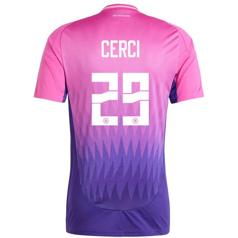 Danxen Børn Tyskland Selina Cerci #29 Pink Lilla Udebane Spillertrøjer 24-26 Trøje T-Shirt