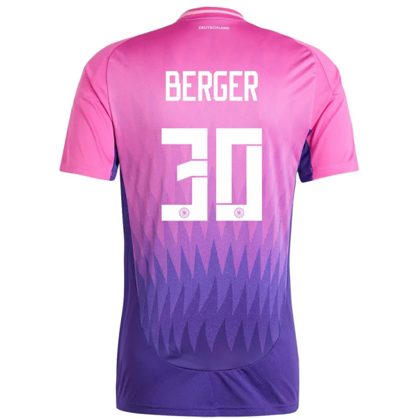 Danxen Børn Tyskland Ann Katrin Berger #30 Pink Lilla Udebane Spillertrøjer 24-26 Trøje T-Shirt