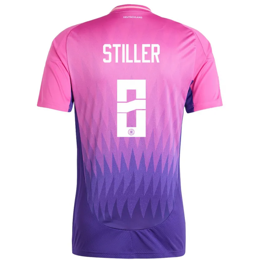 Danxen Børn Tyskland Angelo Stiller #8 Pink Lilla Udebane Spillertrøjer 24-26 Trøje T-Shirt