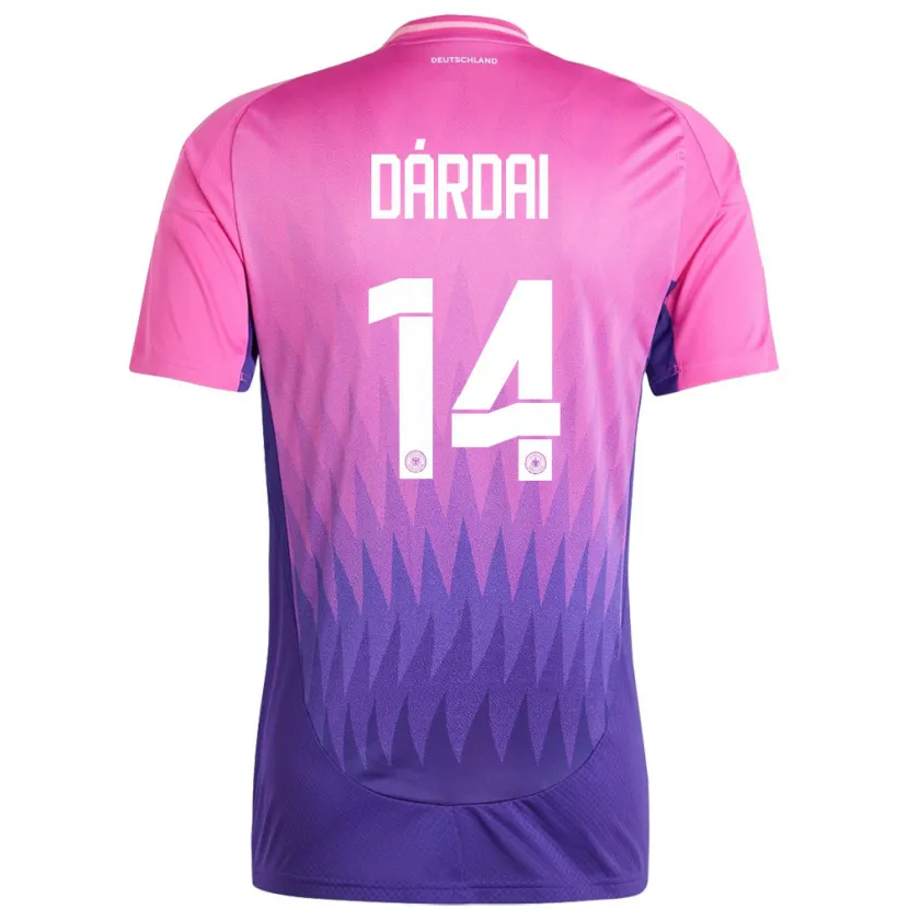 Danxen Børn Tyskland Marton Dardai #14 Pink Lilla Udebane Spillertrøjer 24-26 Trøje T-Shirt