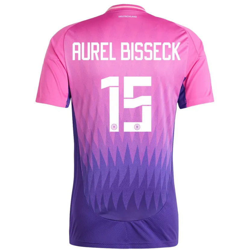 Danxen Børn Tyskland Yann Aurel Bisseck #15 Pink Lilla Udebane Spillertrøjer 24-26 Trøje T-Shirt