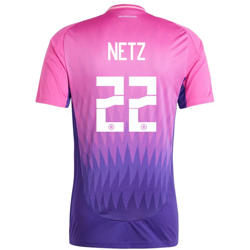 Danxen Børn Tyskland Luca Netz #22 Pink Lilla Udebane Spillertrøjer 24-26 Trøje T-Shirt