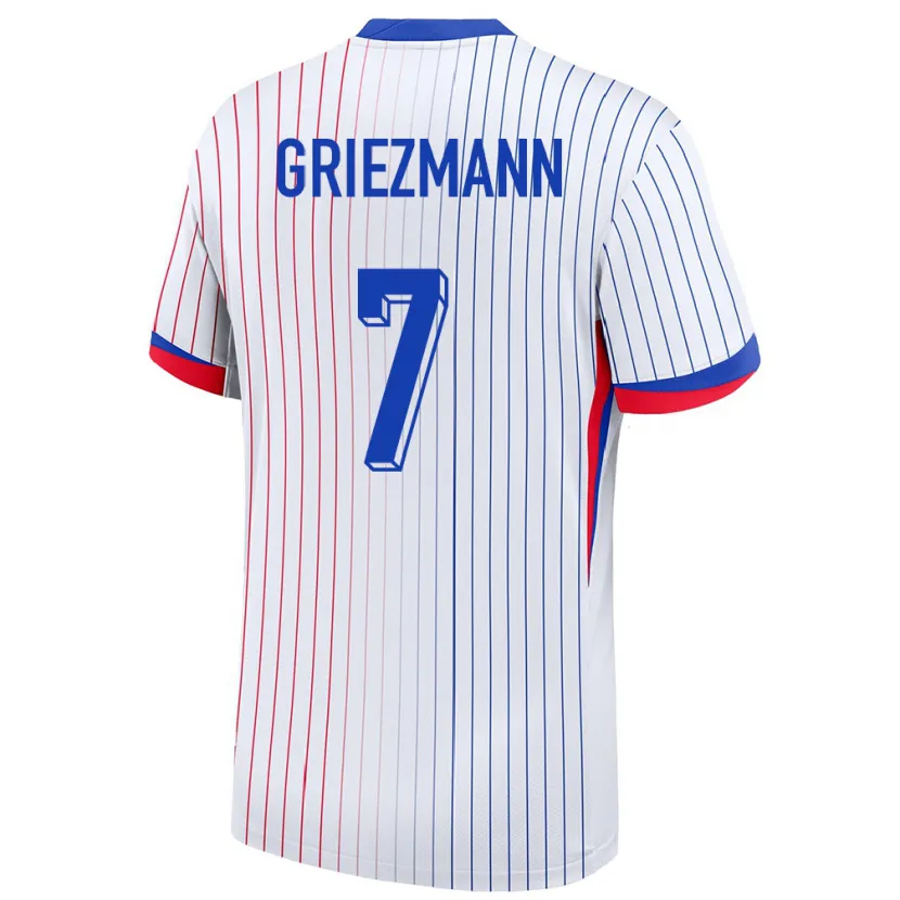 Danxen Børn Frankrig Antoine Griezmann #7 Hvid Udebane Spillertrøjer 24-26 Trøje T-Shirt