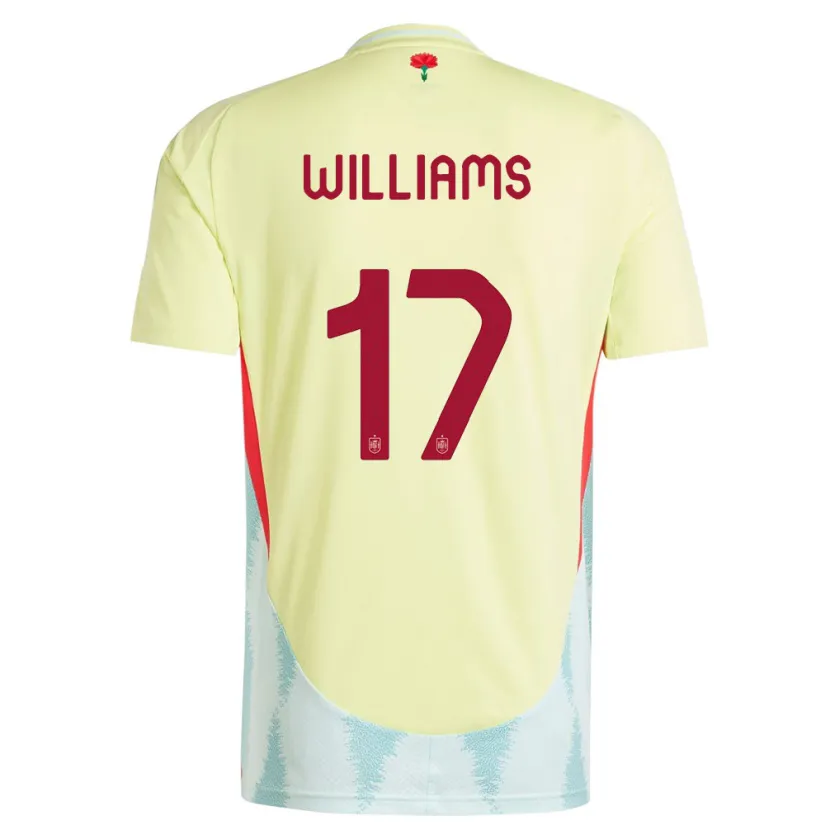 Danxen Børn Spanien Nico Williams #17 Gul Udebane Spillertrøjer 24-26 Trøje T-Shirt