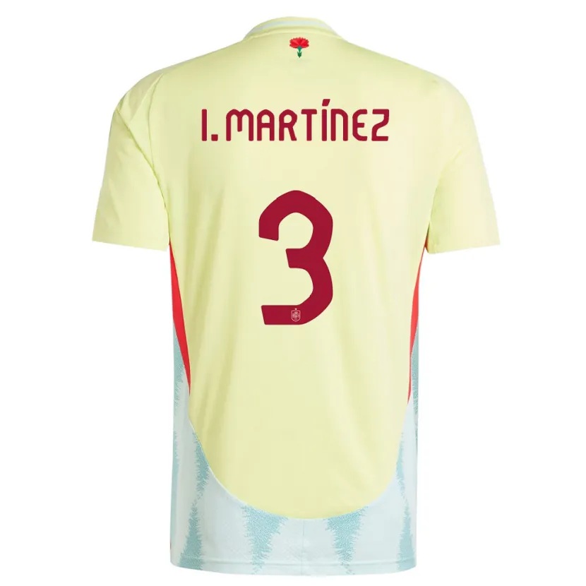 Danxen Børn Spanien Inigo Martinez #3 Gul Udebane Spillertrøjer 24-26 Trøje T-Shirt