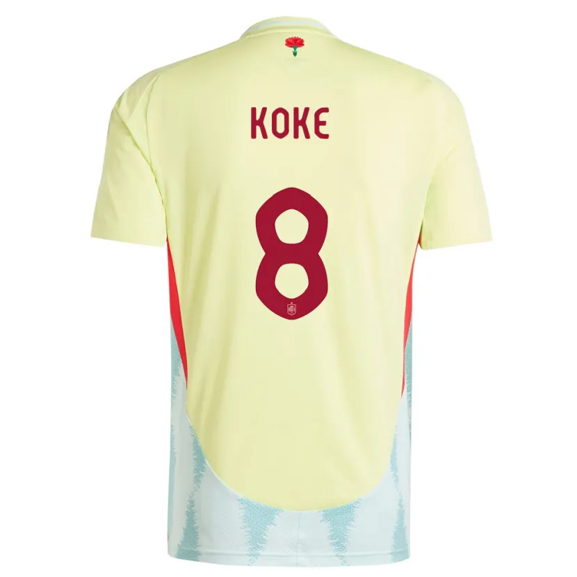 Danxen Børn Spanien Koke #8 Gul Udebane Spillertrøjer 24-26 Trøje T-Shirt