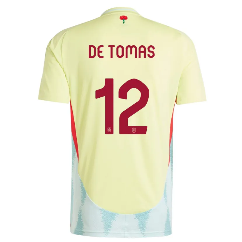 Danxen Børn Spanien Raul De Tomas #12 Gul Udebane Spillertrøjer 24-26 Trøje T-Shirt